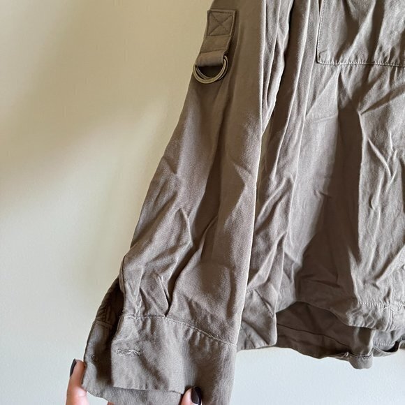 Stitch Fix Skies Are Blue Button Down Shirt Top Rolled Up Sleeves Womens Size M - Picture 5 of 7